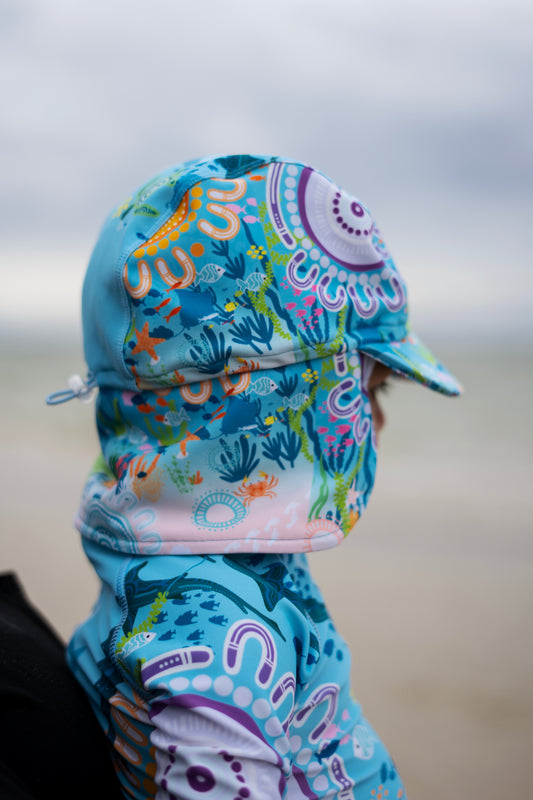 Ocean meets land swim hat