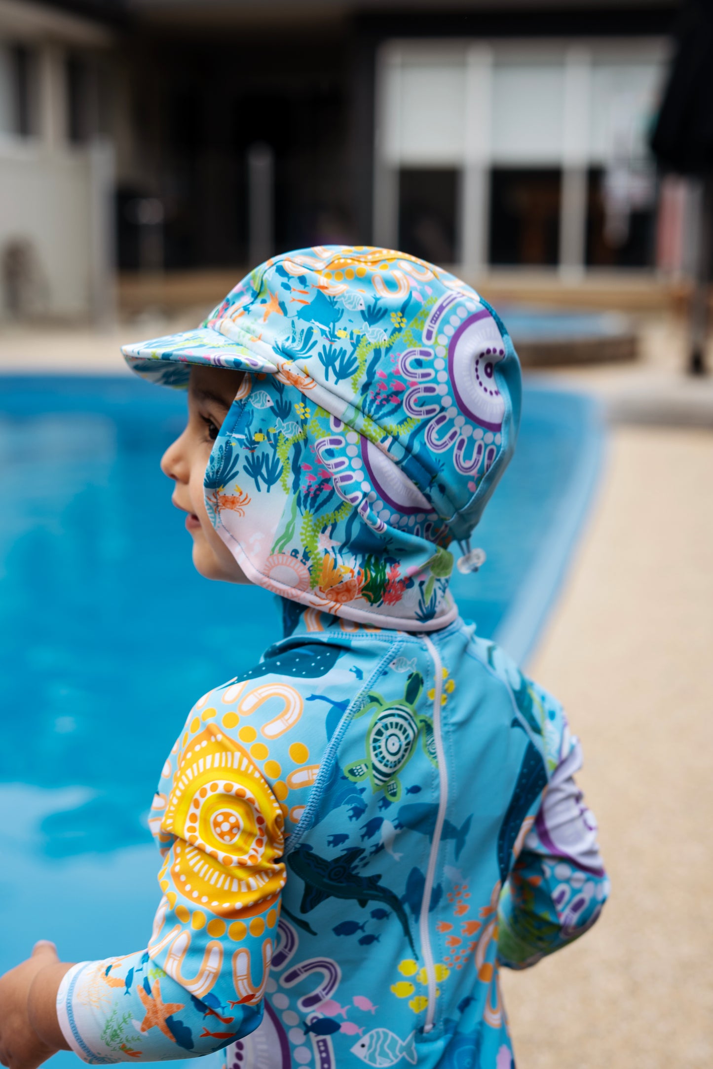 Ocean meets land swim hat